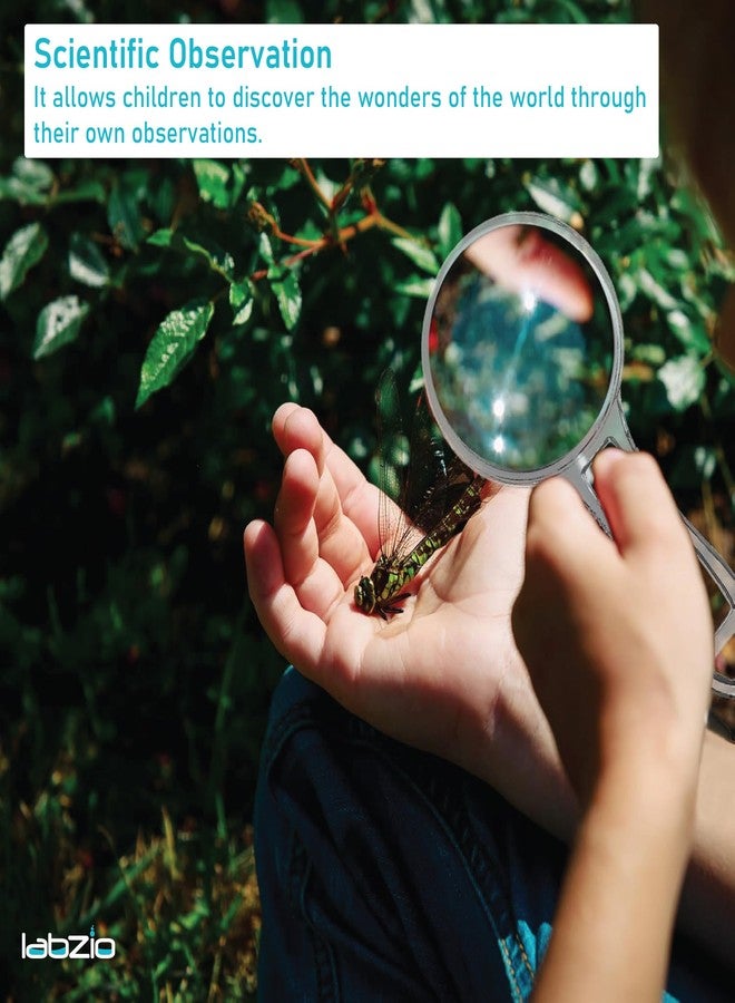 Labzio Magnifying Glass with Handle | 50mm Diameter, 3X & 6X Magnification, Durable Acrylic Lens & Body, Lightweight, Lab Quality, Safe & Easy for Kids, Science Learning & Reading Aid - Pack of 5 - Image 5